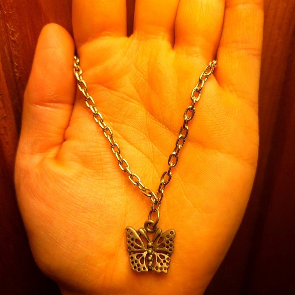Handmade Butterfly Chainlink Necklace